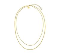 Purelei® Collana Two Layers, Collana a due strati da donna in acciaio inossidabile, Collana doppia resistente all'acqua, Design semplice, Lunghezza 40-45 cm (Oro)