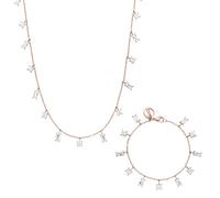 Purelei Confident Set - Set di 2 gioielli con catena a polvere e bracciale in polvere - Acciaio Inossidabile, Zirconi, Lunghezza regolabile 16 - 45 cm - Oro/Argento/Oro rosa, 45 cm, Acciaio