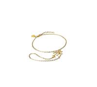 Purelei Coral Cove - Elegante bracciale con ciondolo corallo e catena a dita, con zirconi, placcato oro 18 carati, in acciaio inox, lunghezza 20/21,5/23 cm, impermeabile, Eine Grösse, Acciaio