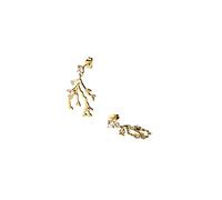Purelei Coral Cove - Orecchini corallo con zirconi bianchi - Acciaio inossidabile placcato oro 18 K - 3,2 g - Combinabili con catena, anello e bracciale - Impermeabili, Normal, Acciaio inossidabile