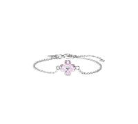 Purelei Cuore Rosé Bracciale - impermeabile e regolabile | Bracciale in acciaio inossidabile con trifoglio e zirconi rosa | Placcatura in oro 14K e oro rosa 18K | Simbolo di fortuna e amore, Eine