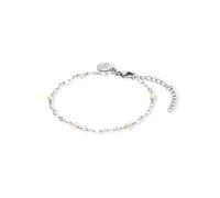 Purelei Delicate Pearl Bracciale da donna in acciaio inox con perle d'acqua dolce, bracciale fine con perle di perle di lunghezza regolabile, Eine Grösse, Acciaio inossidabile, Agata