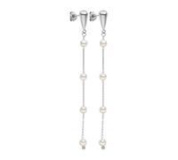 Purelei® Dewdrop Orecchini - Eleganti pendenti con perle di conchiglia su catena fine - Acciaio inossidabile placcato oro 18 carati - Lunghezza 75 mm - Gioielli di perle festive da donna - Oro/Argento