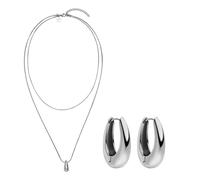 Purelei - Dewdrop Set di gioielli 100% acciaio inossidabile Set gioielli 1 pieces Grigio unisex