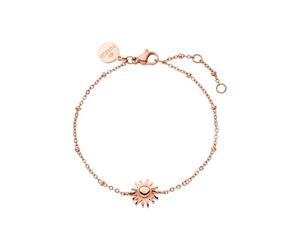 Purelei® Elegante bracciale con ciondolo a forma di sole, in acciaio inox dorato, argento e oro rosa, regolabile, bracciale da donna, Eine Grösse, Acciaio inossidabile, Agata