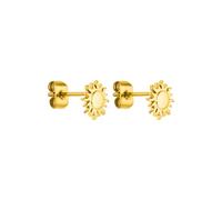 Purelei® Eleganti orecchini da donna, placcati in oro 18 carati, in acciaio inox, filigrana e leggeri (7,5 mm), Normal, Acciaio inossidabile, Abalone