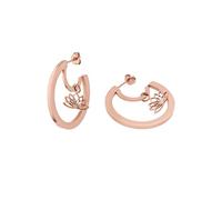 Purelei Fascination - Orecchini da donna con ciondolo a forma di loto, eleganti orecchini a cerchio in acciaio inox, orecchini pendenti in filigrana, orecchini moderni, discreti, regalo per donne