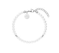Purelei Finesse, bracciale da donna in acciaio inossidabile resistente, bracciale resistente all'acqua con perle di ametista, lunghezza regolabile 16-19 cm