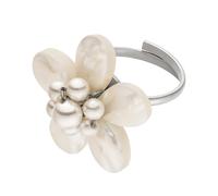 Purelei - Fiore perlaceo Anello 100% acciaio inossidabile Anelli 1 pieces Grigio unisex