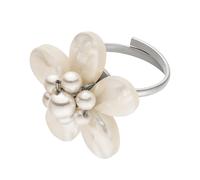Purelei - Fiore perlaceo Anello 100% acciaio inossidabile Anelli 1 pieces Grigio unisex