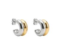 Purelei Flow Orecchini a cerchio - Orecchini in acciaio inox con forma fluida - impermeabili e moderni - disponibili in oro, argento, oro rosa o bicolore, normale, Acciaio inossidabile, abalone