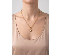 Purelei Collana a Y da donna con ciondolo a forma di loto, elegante collana in acciaio inox, catena a maglie in filigrana, moderna collana, gioiello regalo per donne