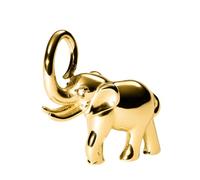 Purelei Flowing Strength Charm - Ciondolo a forma di elefante con zirconi, portafortuna per collane, in acciaio inox placcato oro 14 K/18 K, impermeabile, 23 x 20 mm, Acciaio inossidabile, Zirconie