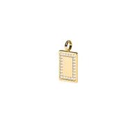 Purelei Glimmer Charm con superficie di incisione - Charm rettangolare con cornice di zirconi in acciaio inox placcato oro o oro rosa - Personalizzabile - 15 x 22 mm - Impermeabile, 15 x 22 mm