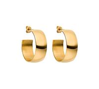 PURELEI® Glowing Orecchini a cerchio (oro, argento, oro rosa), impermeabili, design ampio, da donna, eleganti orecchini in acciaio inox, idea regalo per donna, Acciaio inossidabile