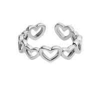 Purelei Heart Ring - Elegante anello da donna in acciaio inossidabile resistente (placcato oro 14 carati), impermeabile, gioiello per il tuo look personalizzato, anello aperto regolabile