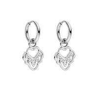 Purelei Heart Shape - Orecchini a cerchio piccolo, impermeabili, piccoli orecchini a cerchio con ciondolo a forma di cuore in acciaio inox, placcato oro 14 K, argento e oro rosa 18 carati, delicati