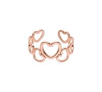 Purelei Heartbeat Ring - Anello regolabile e impermeabile con cuori di diverse dimensioni, in acciaio inossidabile 14K placcato oro, 18K placcato oro rosa o argento (taglia 55-62), Personalizzabile
