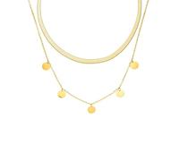 Purelei Ilalo & Kalea - Set di 2 collane con choker a serpente e catena a moneta, in acciaio inox, impermeabile, lunghezza regolabile 35 - 45 cm, colore: oro/argento/oro rosa, 45 cm, Acciaio