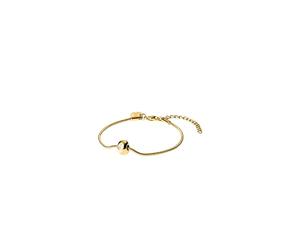 Purelei Inner Light - Bracciale impermeabile e regolabile, braccialetto a catena a serpente in filigrana con sfera di zirconi, acciaio inossidabile e placcatura in oro 14 K/18 K, simbolo di eleganza e
