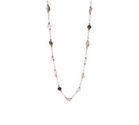 Purelei® Island Dream - Collana con opale verde, amazonite, agata muschio e agata, acciaio inossidabile placcato oro 18 carati, collana da donna, 40 - 45 cm, pietra naturale con colori tropicali