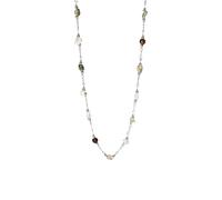 Purelei® Island Dream Collana con opale verde, amazzonite, agata di muschio e agata, in acciaio inox placcato oro 18 carati, collana da donna 40-45 cm, in pietra naturale con colori tropicali, Länge