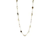 Purelei® Island Dream Collana con opale verde, amazzonite, agata di muschio e agata, in acciaio inox placcato oro 18 carati, collana da donna 40-45 cm, in pietra naturale con colori tropicali, Länge