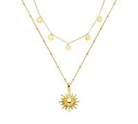 Purelei Kailua - Set di 2 collane da donna a strati - Collana Sun & Collana Kalea - Acciaio Inossidabile, impermeabile, regolabile 40-55 cm - Oro/Argento/Rose Gold - Ispirato alle Hawaii, Eine Grösse