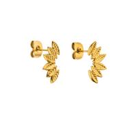 Purelei Leaf Orecchini - impermeabili | Orecchini a lobo con design a foglie in acciaio inossidabile | Placcatura oro 14K, argento e placcatura oro rosa 18K | Orecchini naturali ed eleganti, normale