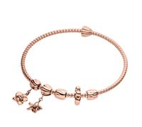 Purelei - LEI Flower S-M Set di bracciali rigidi 100% acciaio inossidabile Bracciali e Braccialetti 1 pieces Marrone chiaro unisex