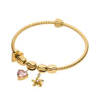 Purelei - LEI Glitter Heart S-M Set di bracciali rigidi 100% acciaio inossidabile Bracciali e Braccialetti 1 pieces Marrone chiaro unisex
