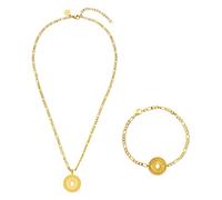 Purelei - Lolani Collana e orecchini 100% acciaio inossidabile Set gioielli 1 pieces Marrone chiaro unisex