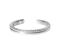 Purelei® Malihini Coin Ring regolabile - Anello filigranato regolabile in oro, argento e oro rosa - Design di ispirazione orientale - Taglie S/M e M/L - Acciaio inossidabile (S/M, Argento)