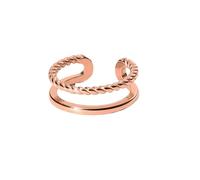 Purelei® Mau Ring regolabile - Anello regolabile in oro, argento e oro rosa - Design elegante con aspetto attorcigliato - Taglie S/M e M/L - Acciaio inossidabile di alta qualità (M/L, Oro rosa)