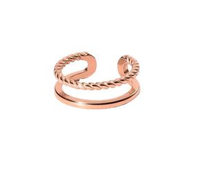 Purelei® Mau Ring regolabile - Anello regolabile in oro, argento e oro rosa - Design elegante con aspetto attorcigliato - Taglie S/M e M/L - Acciaio inossidabile di alta qualità (S/M, Oro rosa)
