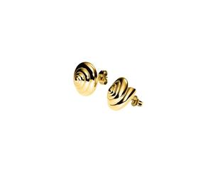 Purelei® Nautical - Orecchini piccoli a spirale in acciaio inox color oro, argento o oro rosa, con design intramontabile, 14,7 mm, 9,15 g, Normal, Acciaio inossidabile, Abalone