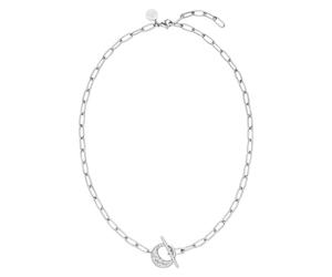 Purelei® Night Sky - Collana Statement con ciondolo a forma di luna e stelle di cristallo - 45 cm - placcato oro 18 carati, placcato oro rosa o acciaio inossidabile - chiusura a barra, scintillante e