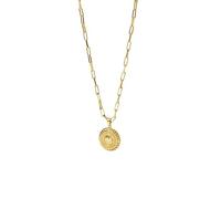 Purelei Nomad Coin - Collana da uomo in acciaio inox con ciondolo in rilievo, placcato oro 18 carati o argento, regolabile (50/55 cm) - Gioielli da uomo, Länge: 50 - 55 cm, Acciaio inossidabile