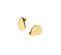 Purelei Ocean Whisper - Orecchini a forma di conchiglia, in acciaio inox placcato oro 18 carati, 9,5 g (coppia), combinabili con catena e bracciale, impermeabili, Normal, Acciaio inossidabile, Abalone