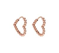 Purelei Orecchini a cerchio Bubble Heart - impermeabili, a forma di cuore con struttura a sfera in acciaio inox, placcato oro 14 K, argento e oro rosa 18 carati, giocosi orecchini