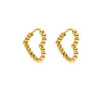 Purelei Bubble Heart Orecchini a cerchio - impermeabili | Orecchini a cerchio a forma di cuore con struttura a sfere in acciaio inox | Placcatura in oro 14K, argento & placcatura in oro rosa 18K |