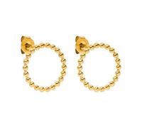 Purelei® - Orecchini a cerchio da donna Karma, in acciaio inox, colori: oro, argento, oro rosa, resistenti all'acqua, diametro 1,5 cm, Argento sterling