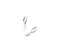 PURELEI® Orecchini a cerchio da uomo, in acciaio inox, con ciondolo a forma di croce, placcati in oro 18 carati, argento o oro rosa, gioielli da uomo simbolici dal design ispirato all'italiano, Normal