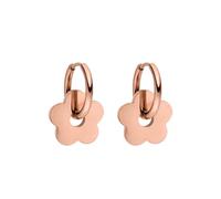 Purelei - Orecchini a cerchio piccoli con fiore - Orecchini a cerchio piccoli con ciondolo a fiore | Acciaio inossidabile impermeabile | Placcatura in oro 14K, argento e placcatura in oro rosa 18K