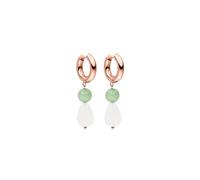 Purelei® Orecchini a goccia di quarzo chiaro, orecchini da donna in acciaio inossidabile resistente, avventurina impermeabile e perle di quarzo, lunghezza 44,5 mm (Oro rosa)