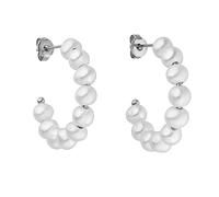 PURELEI® Orecchini Aina (oro, argento, oro rosa), impermeabili, con perle, piccoli orecchini a cerchio in acciaio inox, regalo per donne, diametro 22 mm, Acciaio inossidabile, Perla