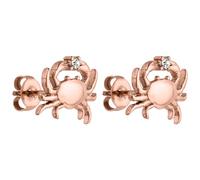 PURELEI® Orecchini Crab (oro, argento, oro rosa), impermeabili, a forma di granchio, in acciaio inox con gemma, regalo per donne, Acciaio inossidabile, cristallo