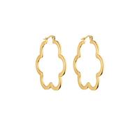 Purelei® Orecchini eleganti a forma di fiore, placcati in oro 18 carati, in acciaio inox (41 mm), Normal, Acciaio inossidabile, Abalone