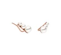 PURELEI® Orecchini Finesse, Orecchini da donna in acciaio inossidabile, Orecchini eleganti con tre perle, Orecchini a lobo per occasioni speciali, Regalo per donna (Oro rosa)