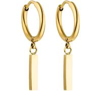 PURELEI® Huli Orecchini a cerchio da donna, in acciaio inox, colori: oro, argento, oro rosa, resistenti all'acqua, diametro 15,6 mm, Acciaio inossidabile